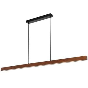 Telbix Truso Modern Pendant Hanging Lamp Light Metal Wood Black Walnut Wood Tones