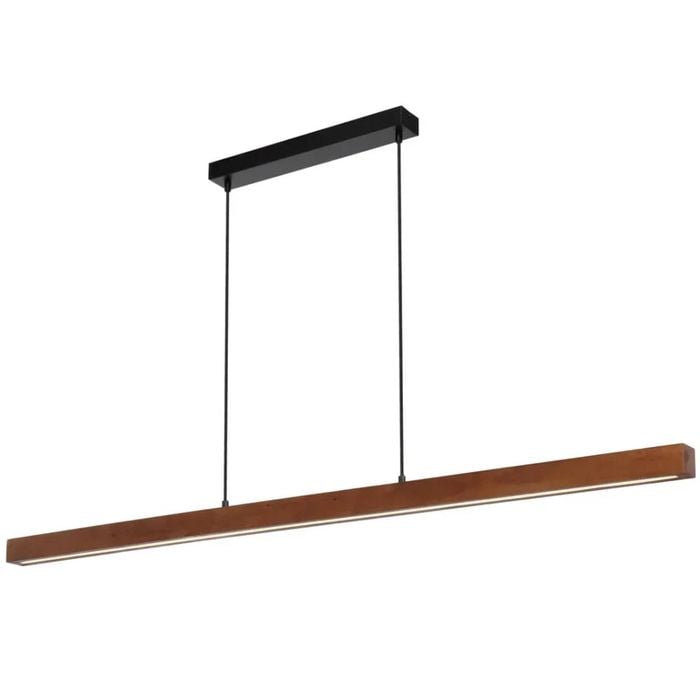 Telbix Truso Modern Pendant Hanging Lamp Light Metal Wood Black Walnut Wood Tones