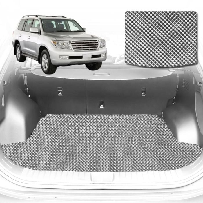 6D Diamond Car Boot Mat for Toyota LandCruiser 100 1998-2007-Cargo Mat-Grey-Outback GT