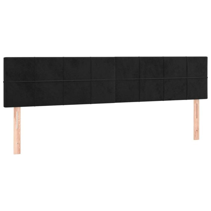 vidaXL 2x Headboards Black 100x5x78/88 cm Velvet Bedroom Bed Header Bedhead