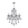 Lexi Lighting Rovert Chandelier Large Chrome Smoke Metal Crystal 8 Bulbs