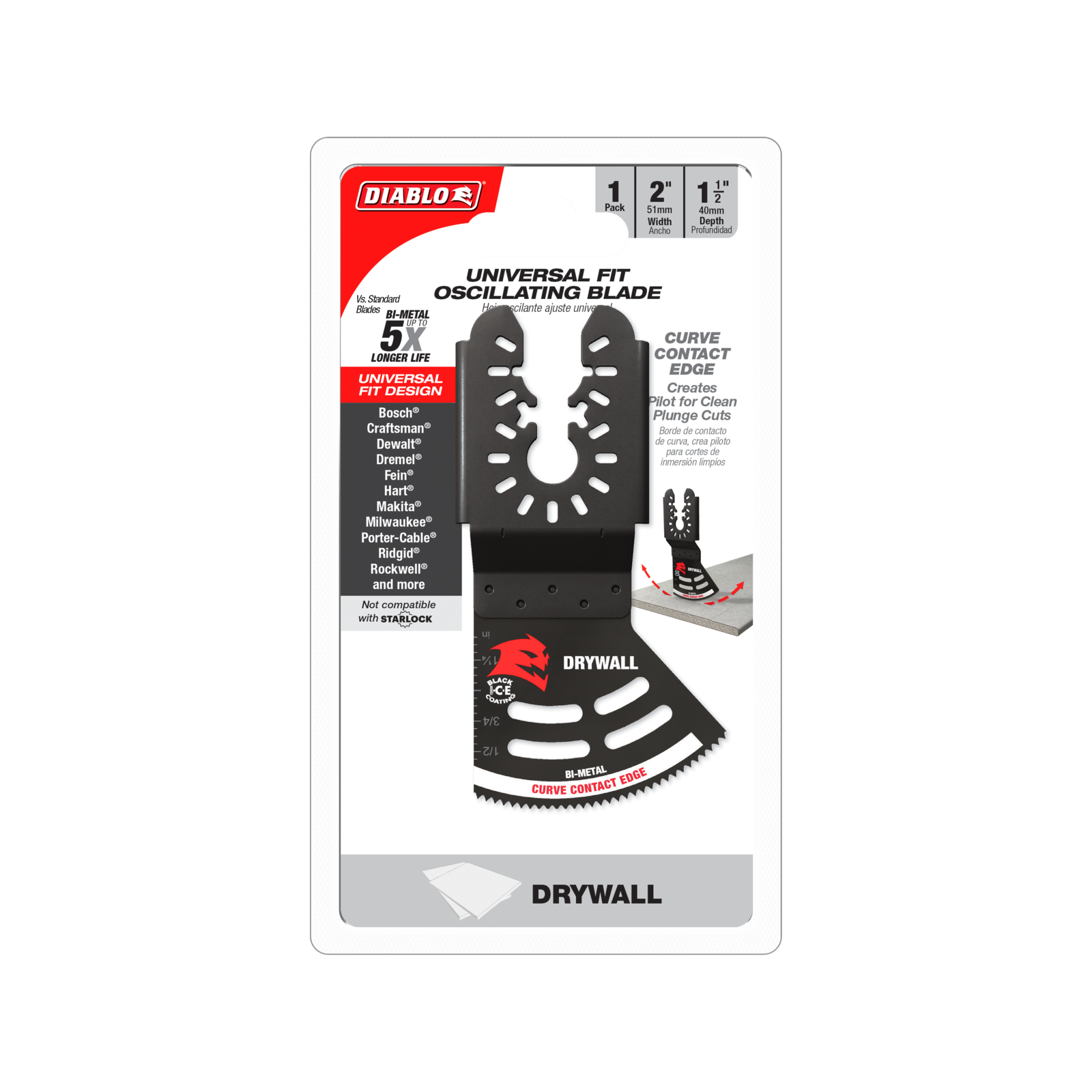 Diablo 40mm x 51mm Universal Plaster Multi Tool Blade Bunnings Australia