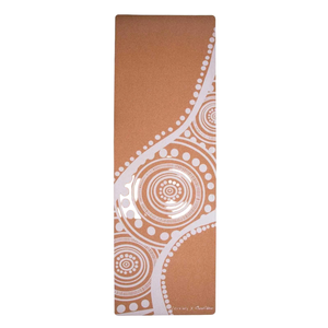 Zenvibes Extra-Thick Cork Yoga Mat 7mm -Flowing River White