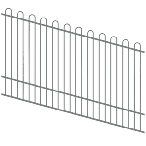 ProtectorAl 1201-2400W x 1200H Palladium Silver Loop Top Pool Fence Panel Raked Up to 15º