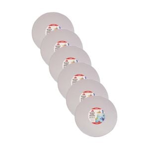 6x 2pc Culinary Kitchen Round Presentation Base Cake Boards 25x0.3cm White