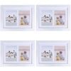 4PK Frankie & Me Wooden Collage 5x7'' Double Picture Frame Hom Decor White