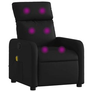 vidaXL Massage Recliner Chair Reclining Armchair Single Sofa Black Faux Leather