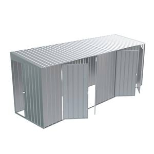 Build-a-Shed 1.5 x 5.2 x 2.0m Zinc Skillion Double Plus Double Hinged Side Doors Shed