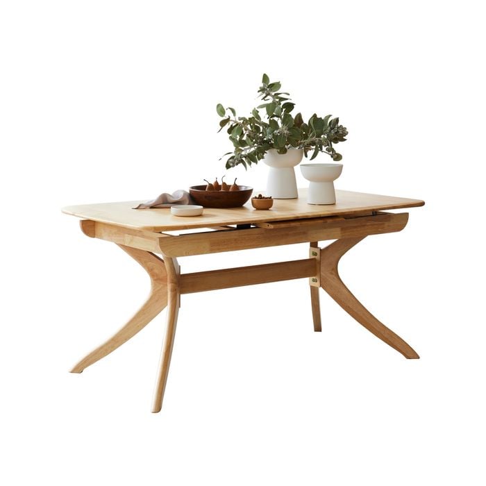 Villa Natural Hardwood Extendable Dining Table | Rectangle - Bunnings ...