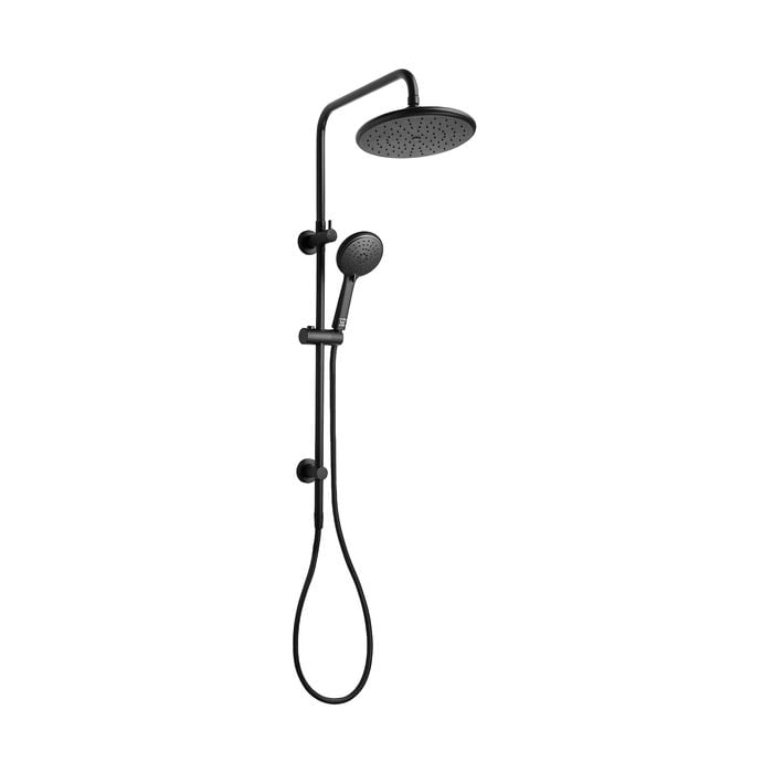 Revolution Self Cleaning Twin Shower Matte Black WELS 3 Star 9L/min