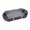 Keezi Kids Oval Sandpit 180cm Outdoor Sandbox with 4 Seats and Grey Cloth