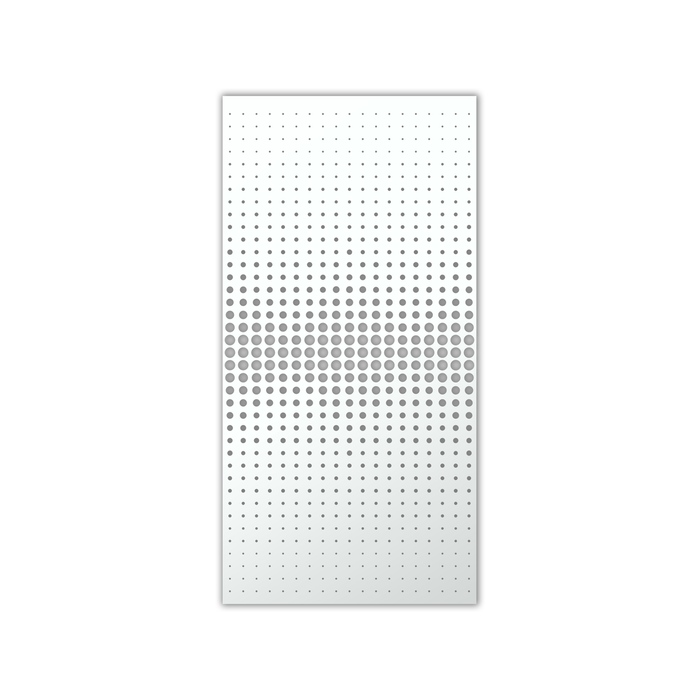 Walpix 1775 x 875 x 2.0mm Perforated Aluminium Decorative Screen Folded Profile Vision - White Satin