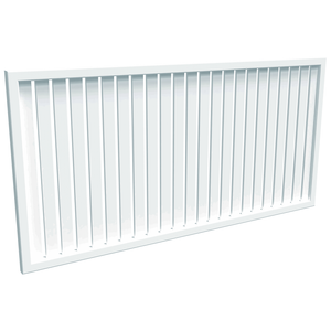ProtectorAl 1001 - 2000 x 300 - 1000mm Pearl White Vertical 18mm Gap Aluminium Welded Slat Panel