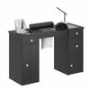 Ufurniture Manicure Table Acetone Resistant  Nail Desk with Dust Collector Glass Tabletop