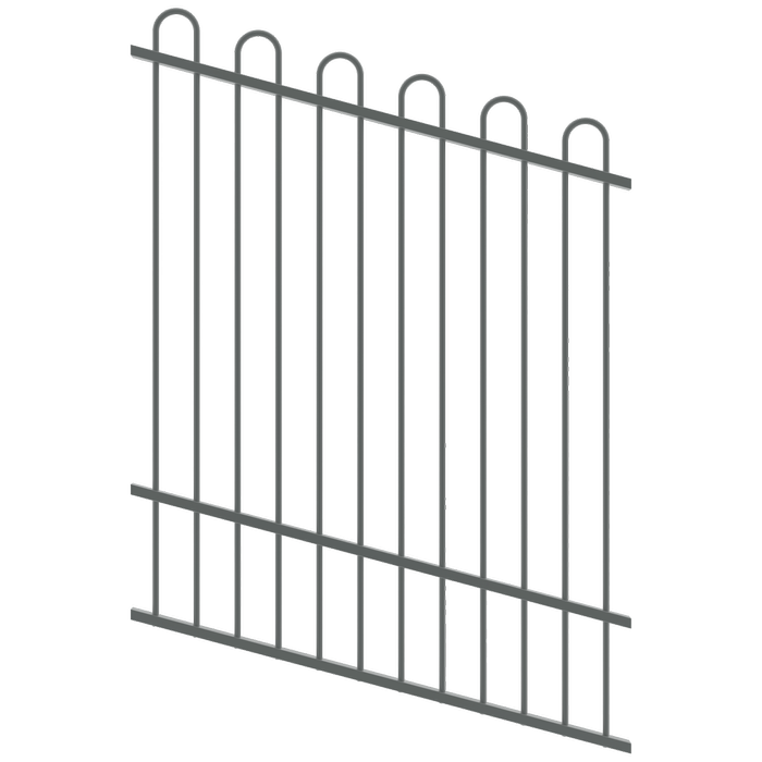 ProtectorAl 0350-1200W x 1500H Monument Loop Top Pool Fence Panel Raked Up to 15º