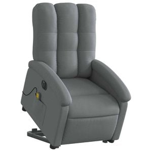 vidaXL Electric Stand up Massage Recliner Chair Armchair Dark Grey Fabric