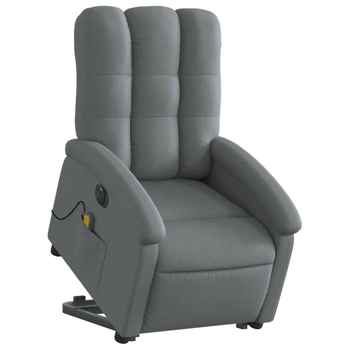vidaXL Electric Stand up Massage Recliner Chair Armchair Dark Grey Fabric