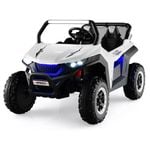 Costway 2-Seater Kids Ride on UTC Car with Lights and Music White