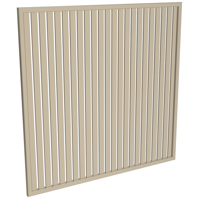 ProtectorAl 1001-2000W X 1001-2000H Paperbark Aluminium Welded Slat Panel Vertical 18mm Gap