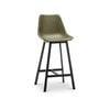 Hanns Set of 2 67cm Premium Vintage Green Vegan Leather High Back Barstool