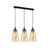 CLA Lighting JEREZ1 Interior Bronze Amber Glass Flat Top Ellipse Pendant Light- 3 lits Straight