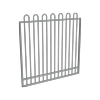 ProtectorAl 1201 - 1500 x 1500mm Palladium Silver Aluminium Loop Top Garden Gate With Mid Rail