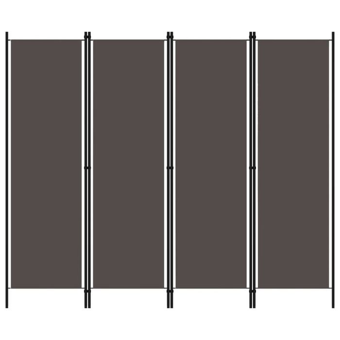 vidaXL 4-Panel Room Divider Anthracite 200cm Panel Privacy Screen Partition