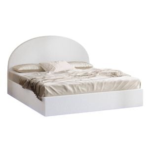 Oikiture Bed Frame King Size Gas Lift Storage Boucle