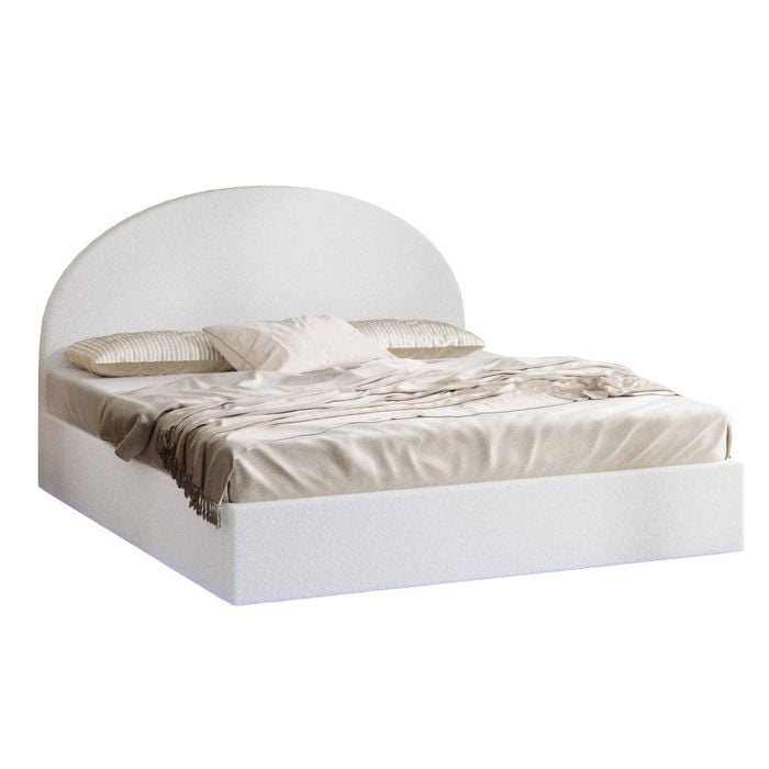 Oikiture Bed Frame King Size Gas Lift Storage Boucle