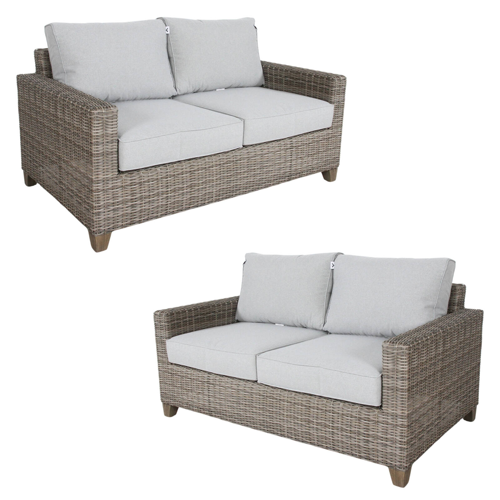 Sophy 2 2 Seater Wicker Rattan Outdoor Sofa Chair Lounge Set Bunnings Australia