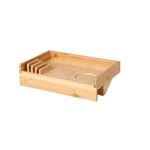 Sherwood Home Bamboo Bed Side Shelf Table with Adustable Clamp - Natural Brown - 35x23x9.3cm