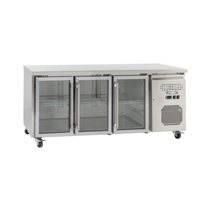 Exquisite Three Glass Doors Underbench Storage Refrigerators 465 Litre