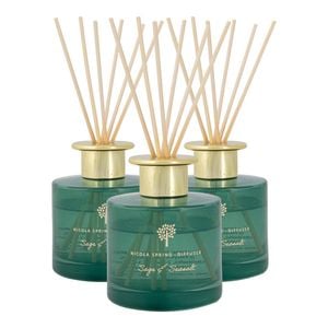 Reed Diffusers - 200ml - Sage & Seasalt - Pack of 3 - Herbal Spa Fragrance with 8 Reeds Each Long Lasting