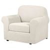 Smarcute 1 Seater 2-Piece Spandex Stretch Anti-Slip Sofa Cover Ivory