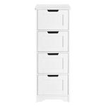 Costway 4-Tier Tall Bathroom Drawer Floor Storage Cabinet White