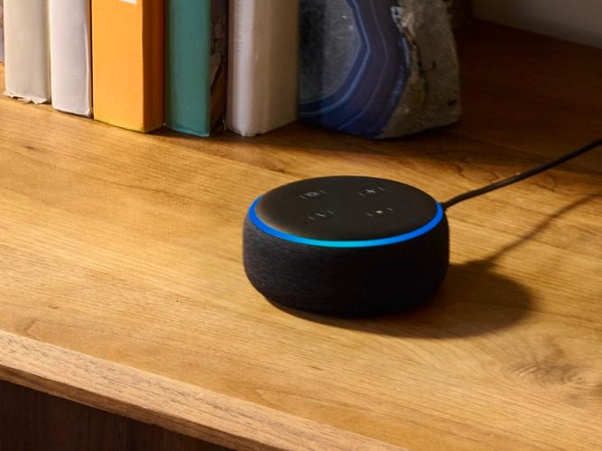 amazon echo dot on a table