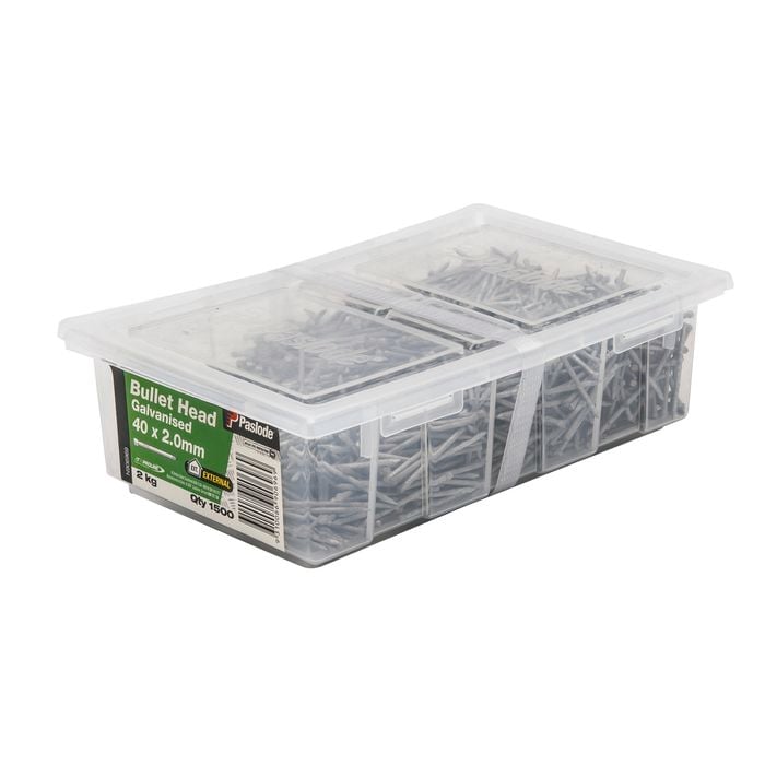 Paslode 40 x 2.0mm 2kg Galvanised Bullet Head Nail - 1500 Pack