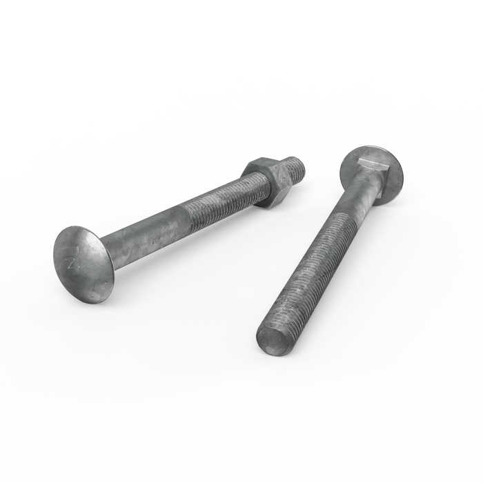 ZENITH M12 x 130mm Hot Dip Galvanised Cup Head Bolts & Nuts - Each