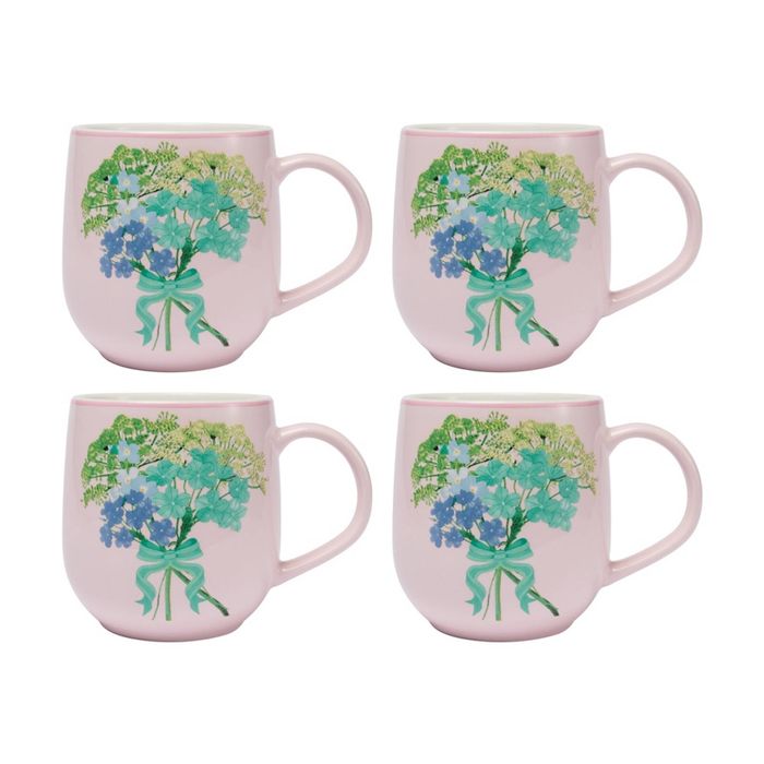 4x Maxwell & Williams Cherish Ceramic Mug With Floral Design 400ml