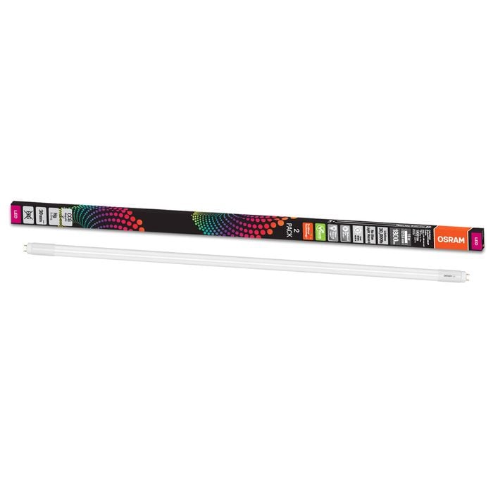 Osram LED Tube 1.2m 1800Lm Cool White 840 16W - 2 Pack