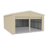 Absco Structures 6.0 x 6.0 x 3.4m Classic Cream Double Roller Door Garage