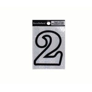 Sandleford 80mm Self Adhesive Night Shine Numeral 2