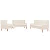 vidaXL Sofa Set 3 Piece Fabric Cream White Couch Lounge Living Room Furniture