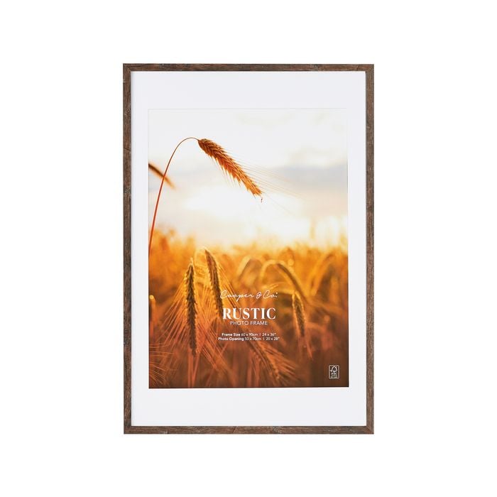 Cooper & Co. 60x90cm Mat to 50x70cm Natural Premium Rustic Wooden Photo Frame