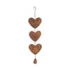 Hanging 56cm Metal Heart w/ Chain Outdoor Ornament Yard/Patio Garden Decor Brown