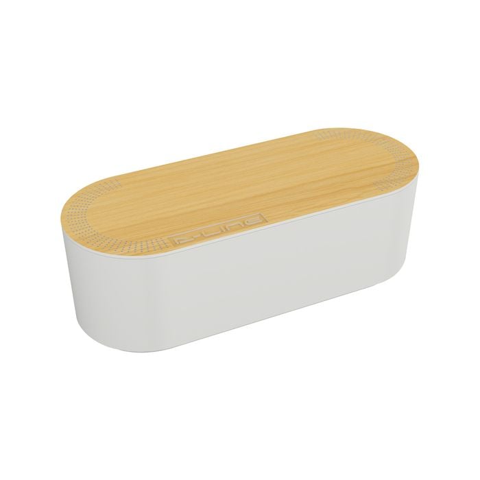 D-Line Large White Wood Look Lid Cable Tidy Unit Management Box