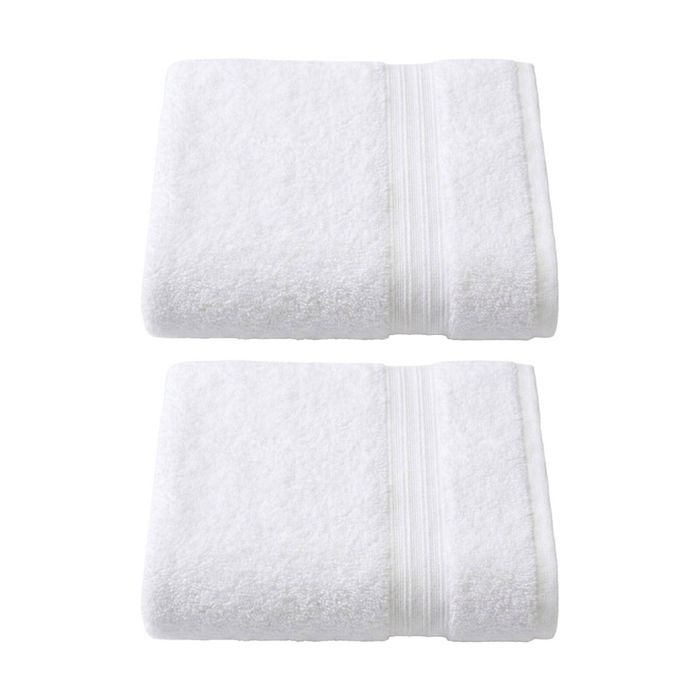 2PK Christy Sovereign Combed Cotton Hand Towel 650GSM Plush Absorbent White