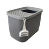 Yes4pets Xxl Top Entry Cat Litter Box No Mess Large Enclosed Covered Kitty Tray Grey
