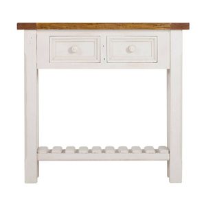 1825 Interiors Tuscan Console Table Furniture With Slatted Shelf Two Tone 80cm