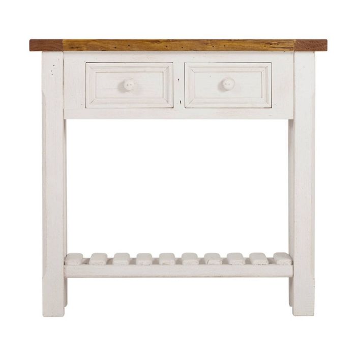 1825 Interiors Tuscan Console Table Furniture With Slatted Shelf Two Tone 80cm